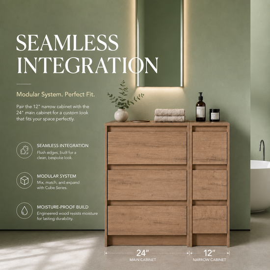Cube Bathroom Cabinet— Mix & Match Freestanding Vanities, Side Cabinets & Top Cabinets (RTA)