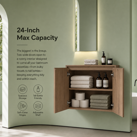 Cube Bathroom Cabinet— Mix & Match Wall-Mounted Vanities, Side Cabinets & Top Cabinets (RTA)