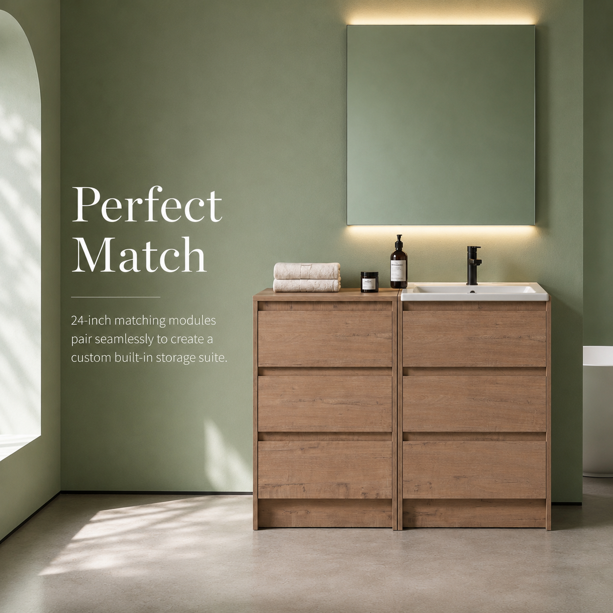 Cube Bathroom Cabinet— Mix & Match Freestanding Vanities, Side Cabinets & Top Cabinets (RTA)