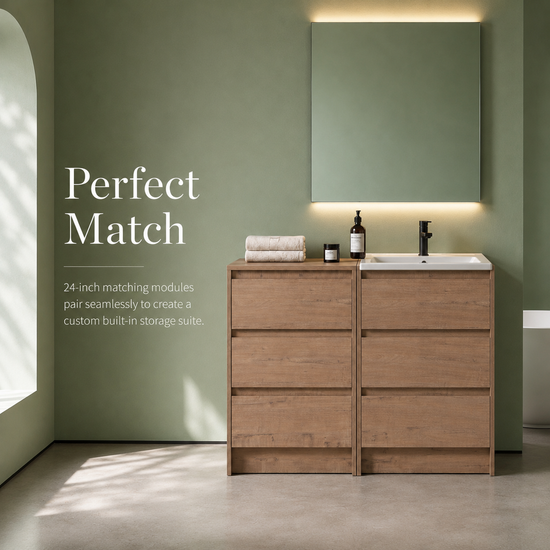 Cube Bathroom Cabinet— Mix & Match Freestanding Vanities, Side Cabinets & Top Cabinets (RTA)