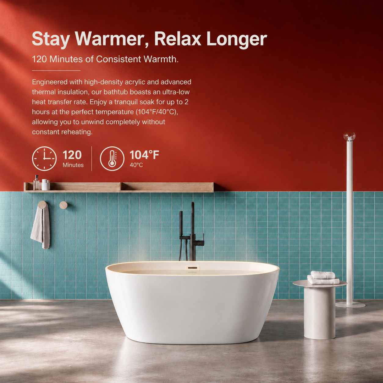 47" Acrylic Freestanding Bathtub