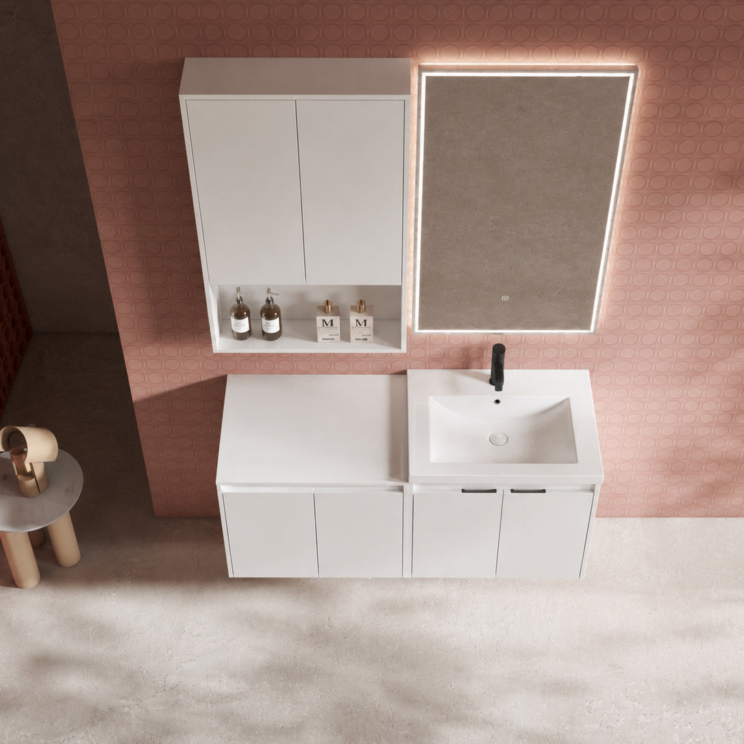 Cube 48" Floating Vanity with Wall Cabinet (RTA)