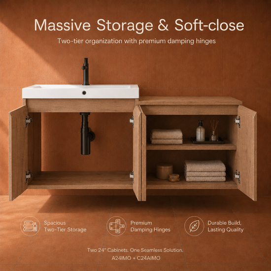 Cube 36"/48" Floating Vanity with Resin Sink (RTA)