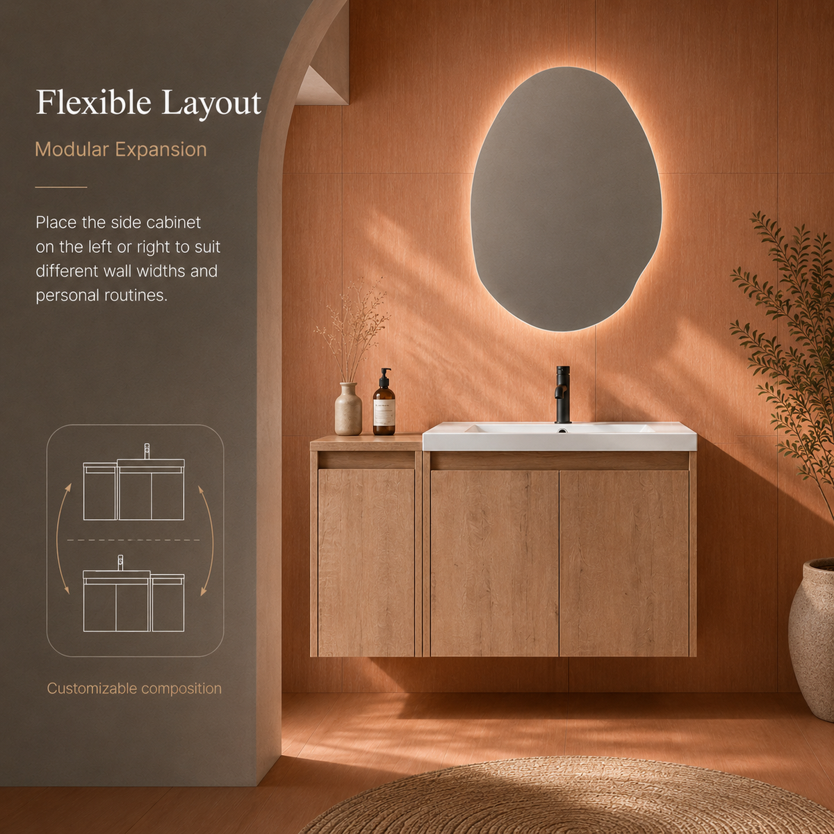 Cube 36"/48" Floating Vanity with Resin Sink (RTA)