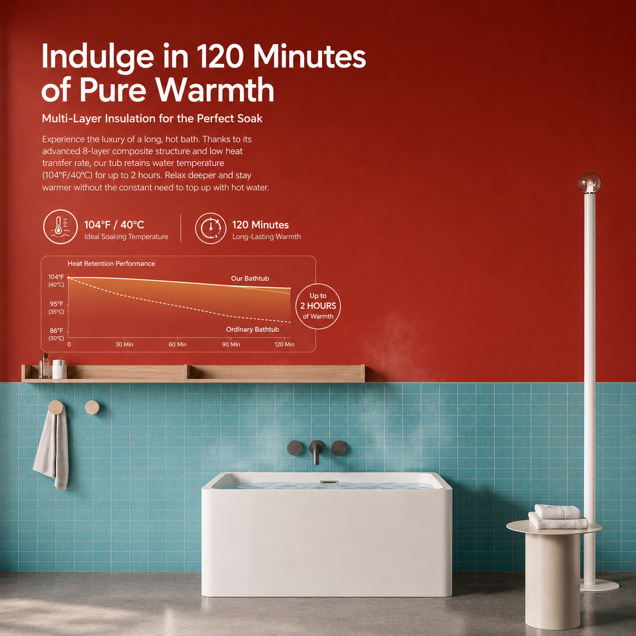 43" Acrylic Freestanding Bathtub