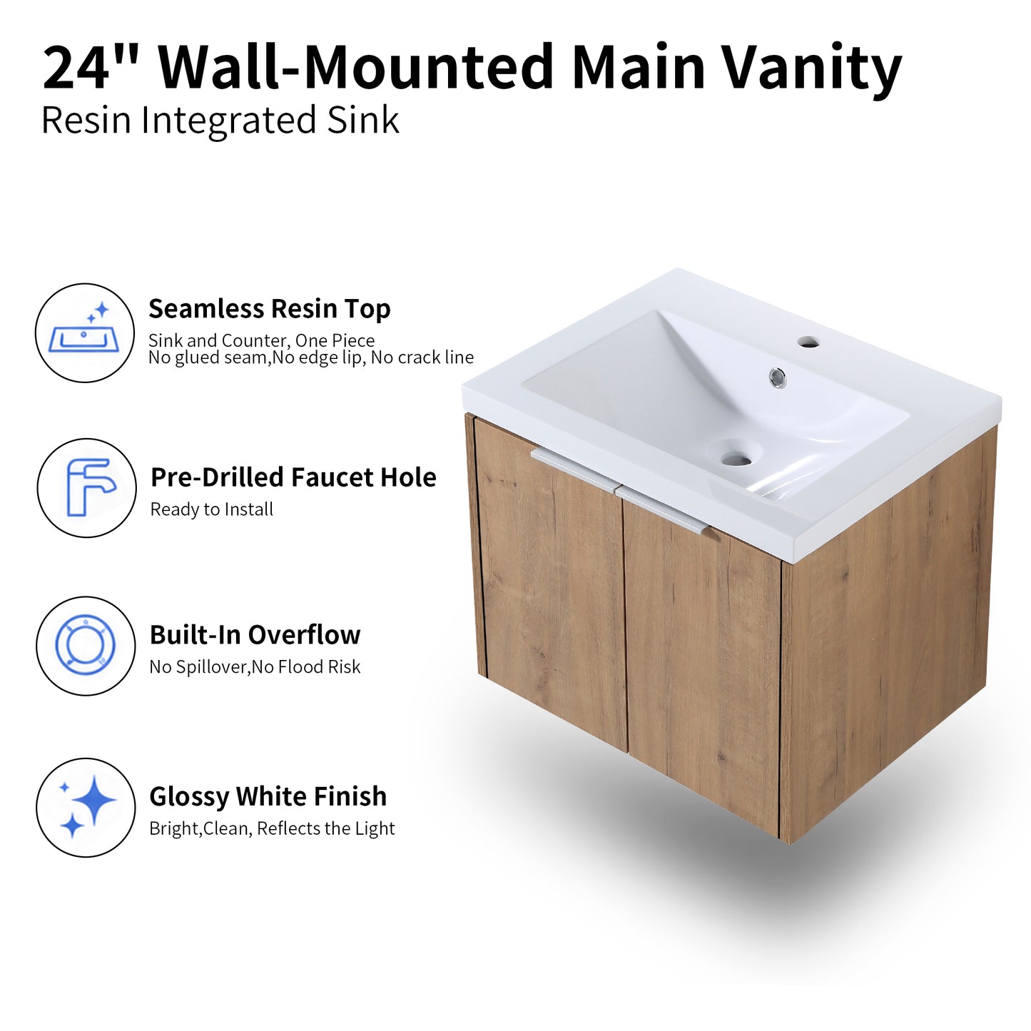 Unitas 24"/30"/36" Floating Vanity Set (RTA)