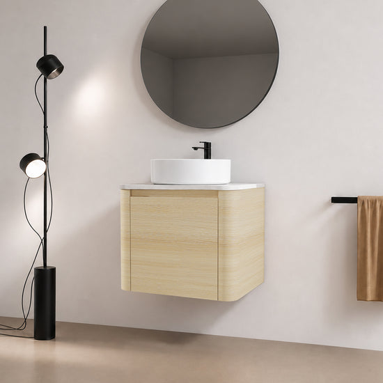 Curvo 24"/36"/48"/60" Floating Vanity with Ceramic Sink (RTA)