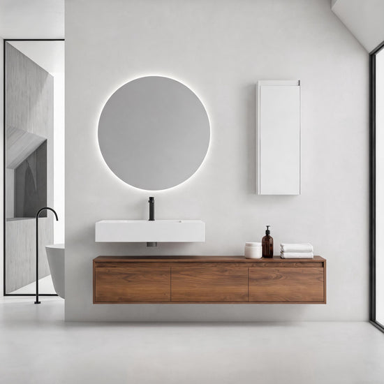 Suspend 60" Wall-Hung Vanity System — Mix & Match Basin & Side Cabinets, 7 Configurations (RTA)