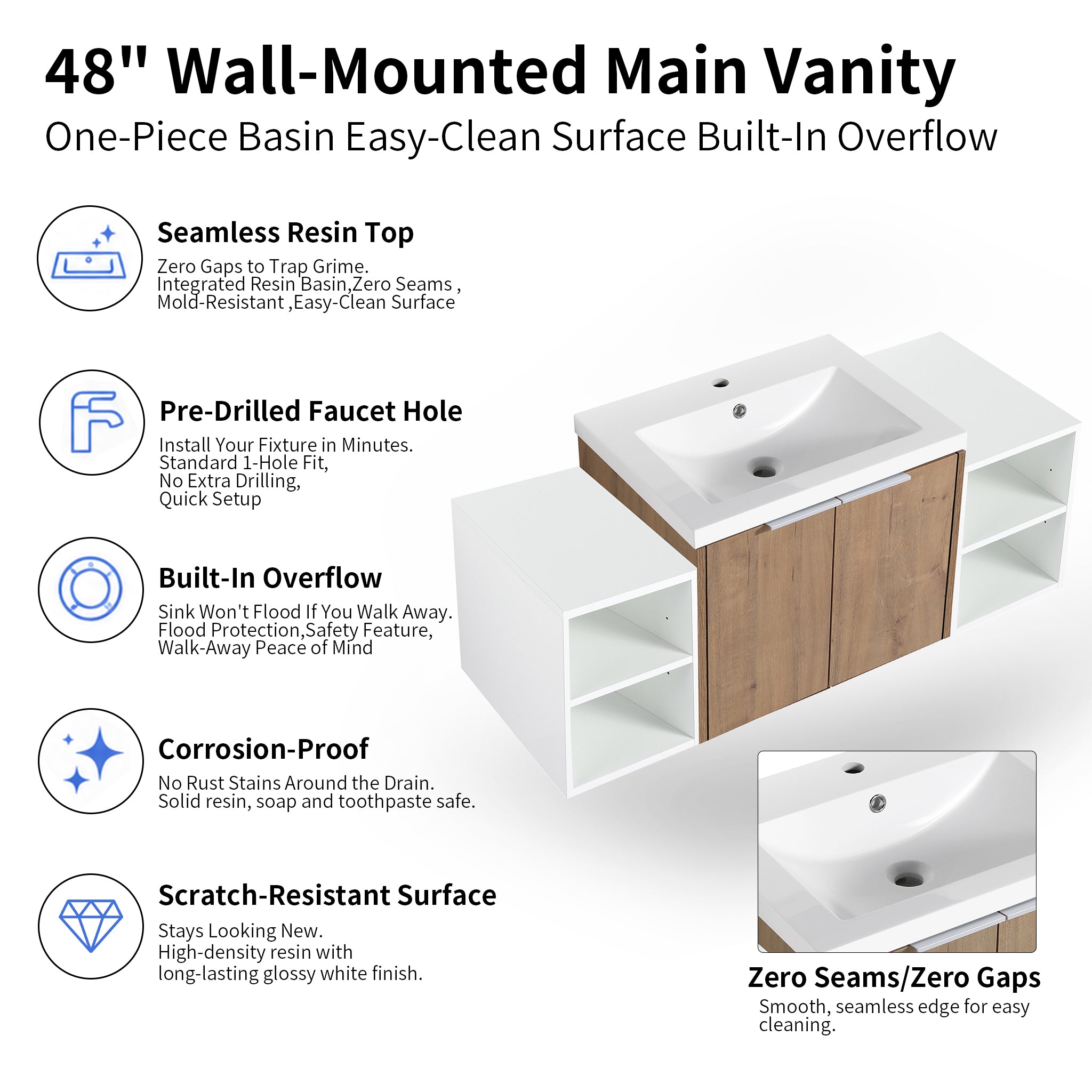 Unitas 24"/36"/48"/60" Floating Vanity (RTA)