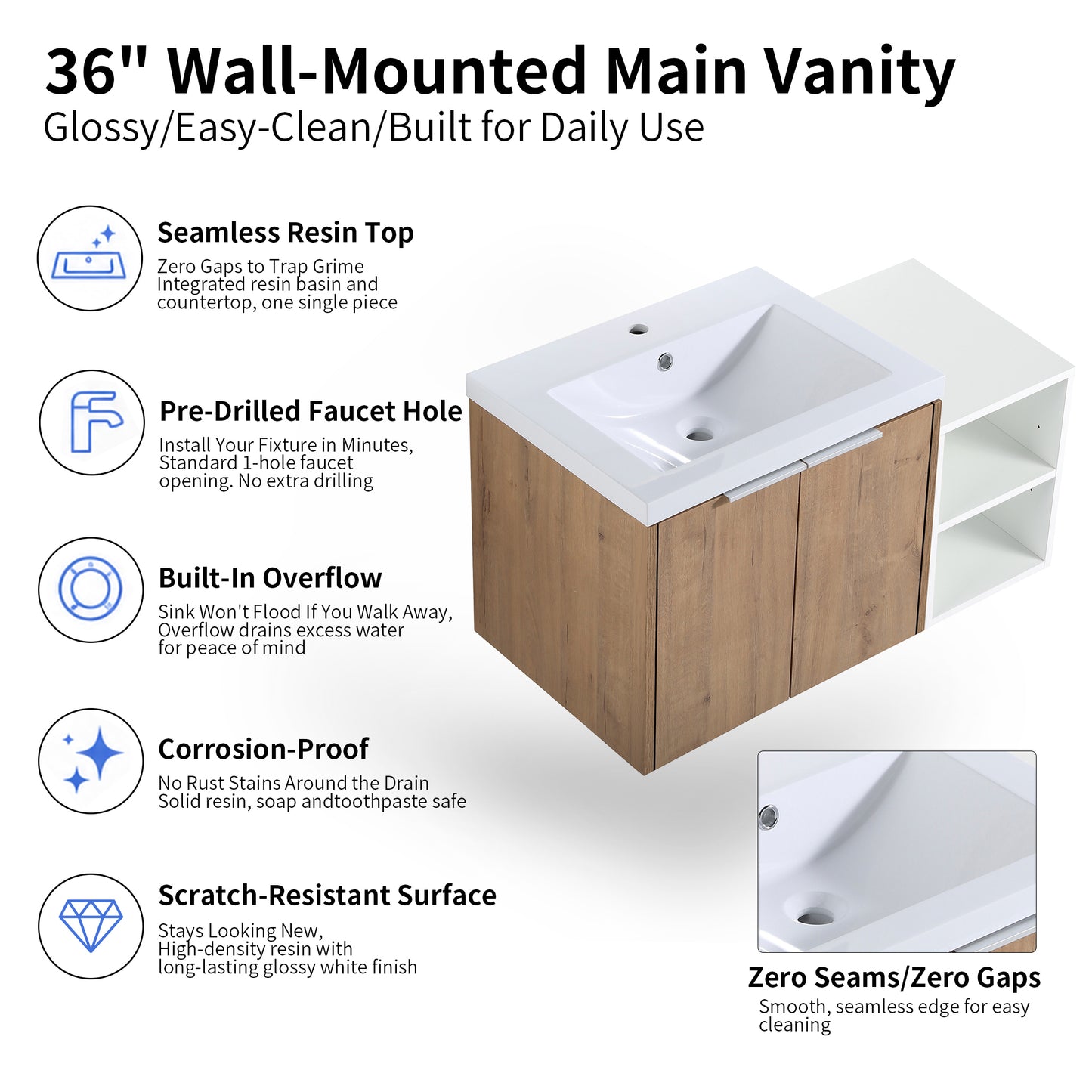 Unitas 24"/36"/48"/60" Floating Vanity (RTA)