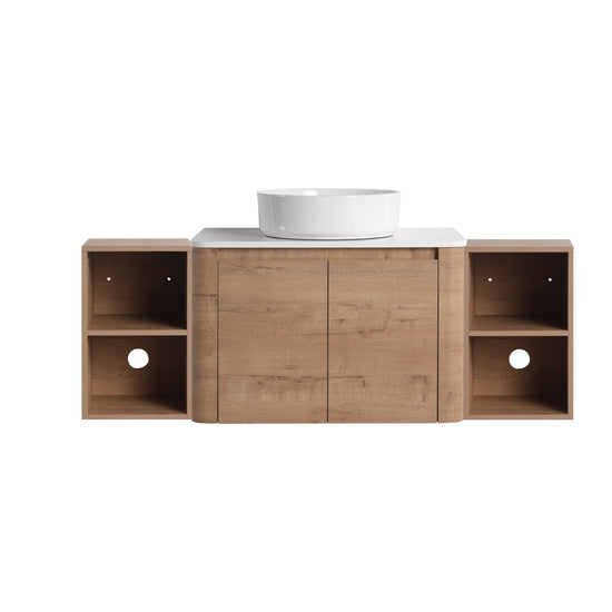 Curvo 30"-72" Floating Vanity System with 5 Ceramic Basin Colors (RTA)