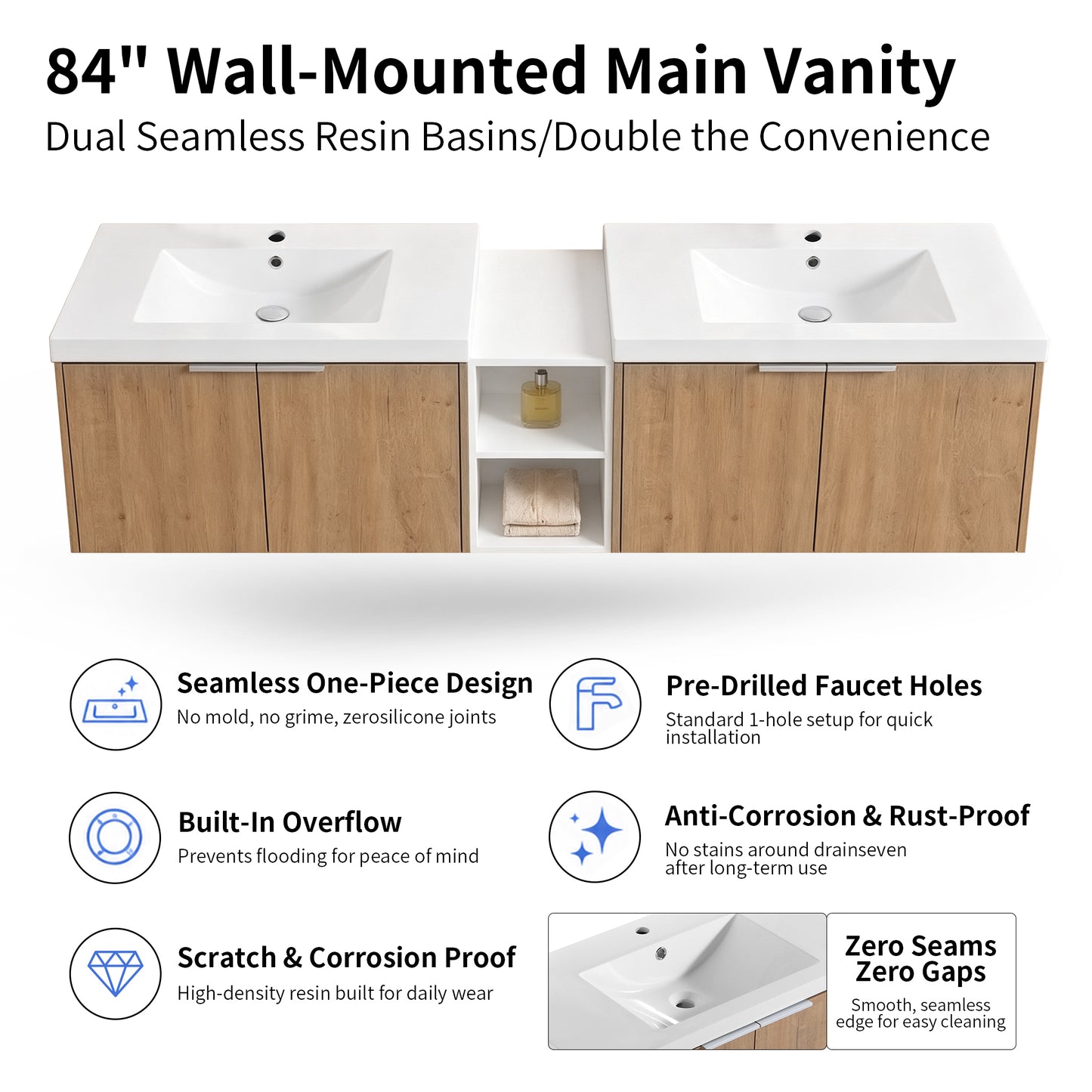 Unitas 60"/72"/84" Floating Vanity Set (RTA)