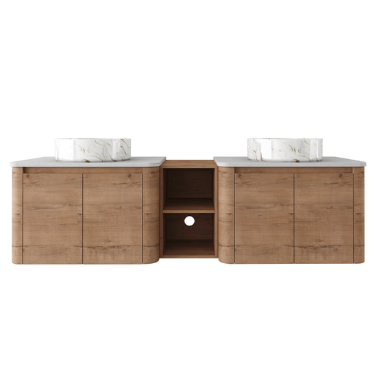 Curvo 30"-72" Floating Vanity System with 5 Ceramic Basin Colors (RTA)