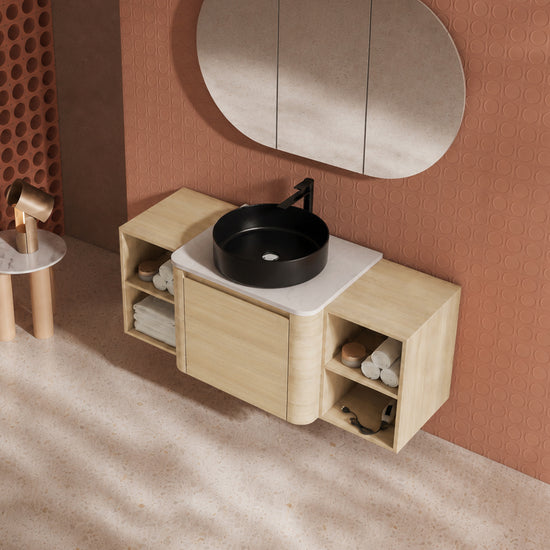 Curvo 24"/36"/48"/60" Floating Vanity with Ceramic Sink (RTA)