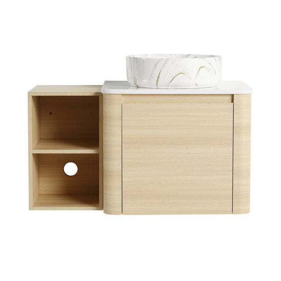 Curvo 24"/36"/48"/60" Floating Vanity with Ceramic Sink (RTA)