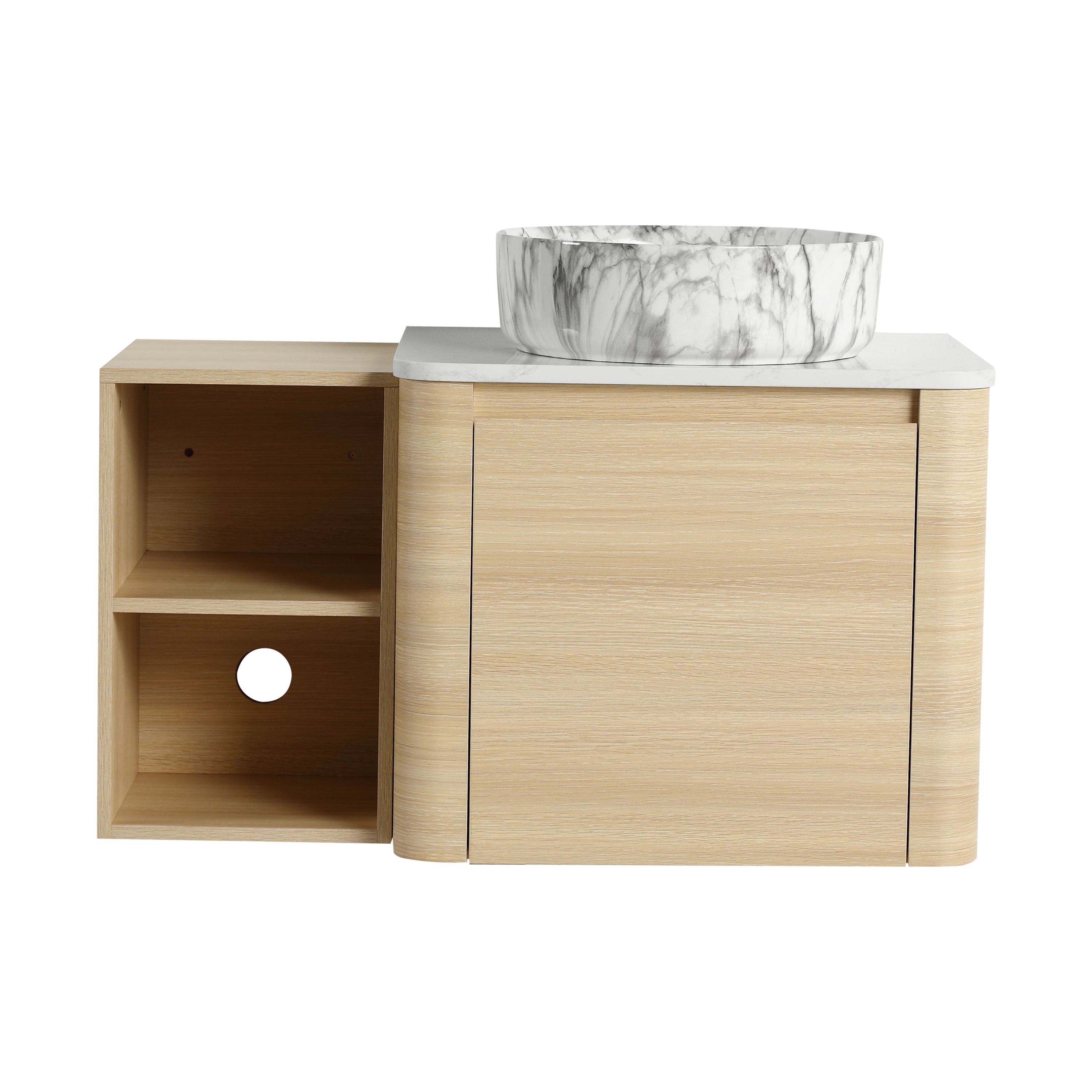 Curvo 24"/36"/48"/60" Floating Vanity with Ceramic Sink (RTA)