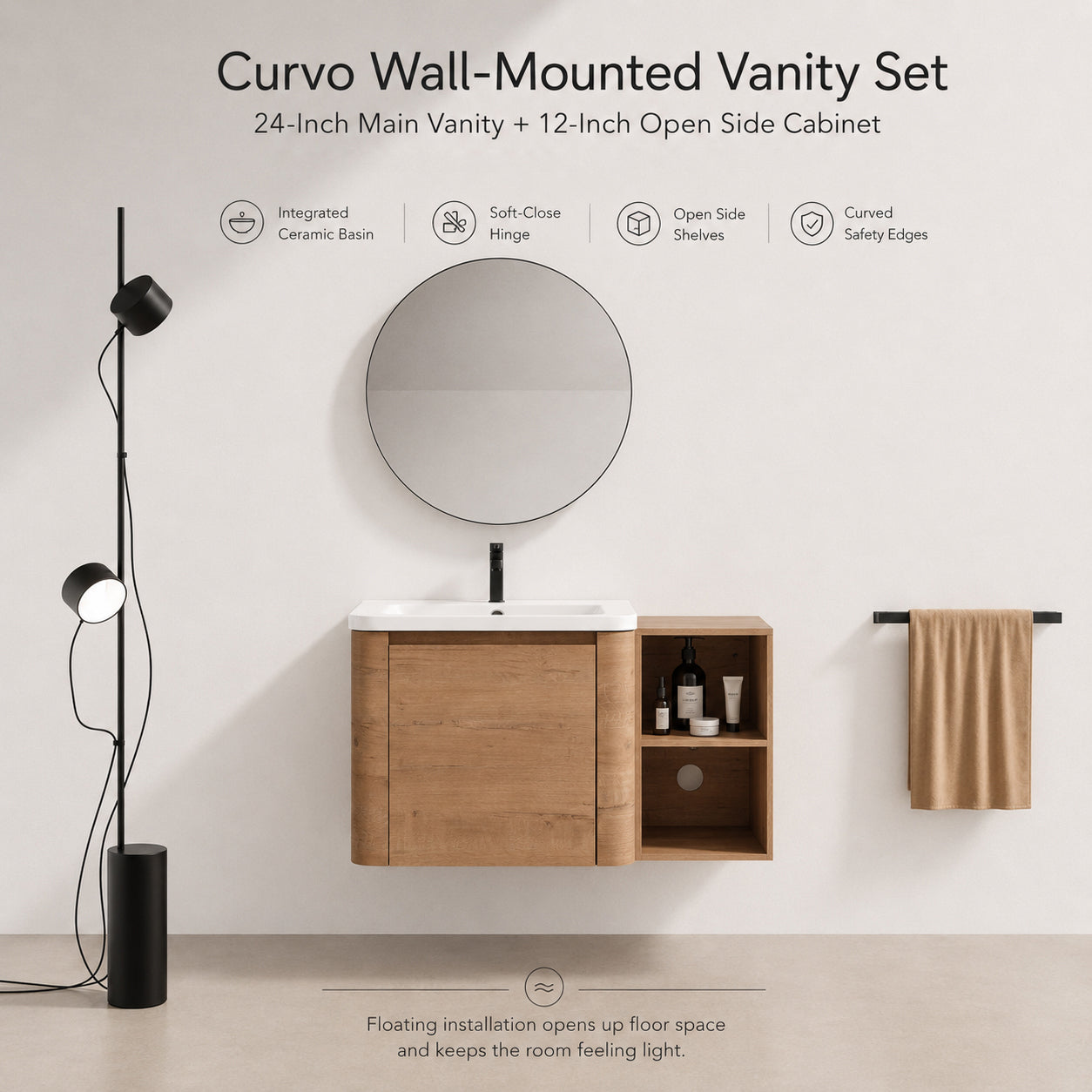Curvo 24"/36"/60" Floating Vanity (RTA)