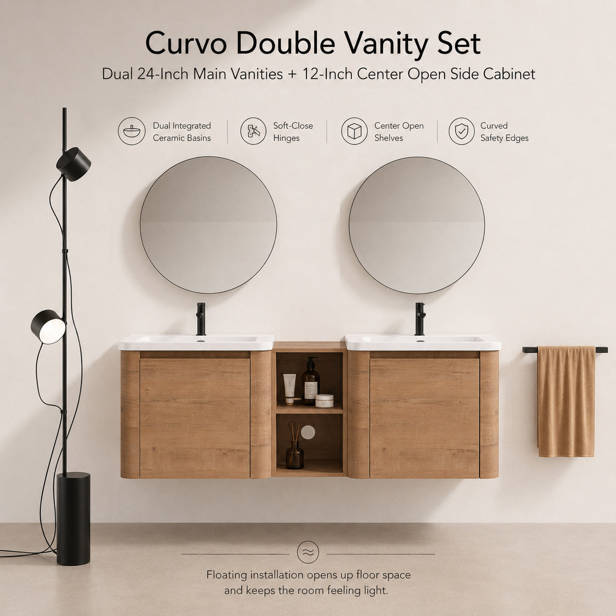 Curvo 24"/36"/60" Floating Vanity (RTA)