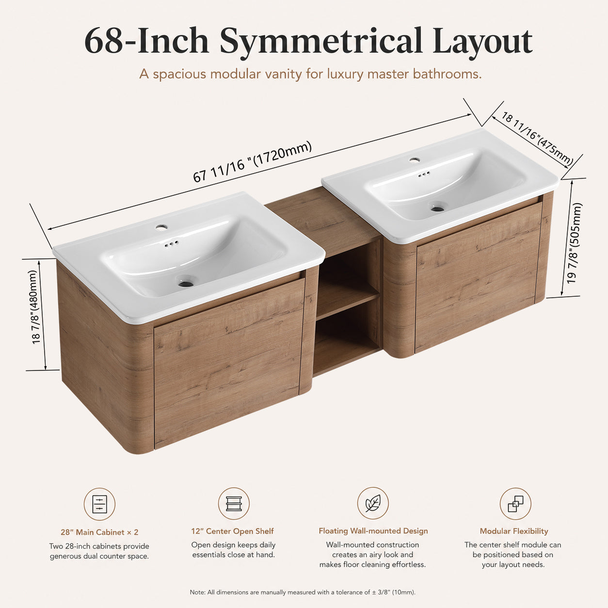 Curvo 28"/40"/68" Floating Vanity (RTA)