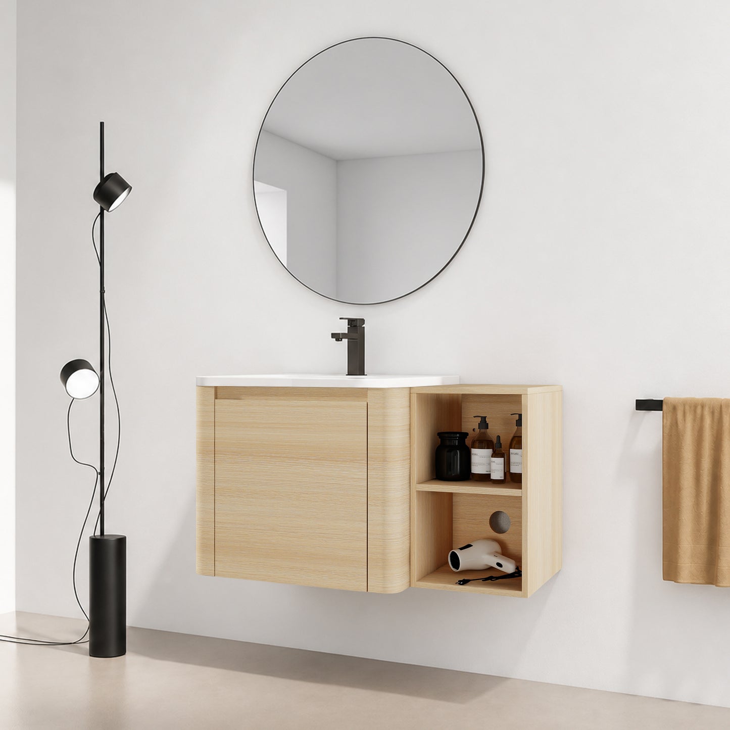 Curvo 24"/28"/36"/40"/60"/68" Floating Vanity (RTA)