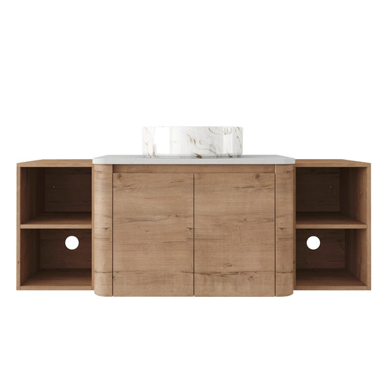 Curvo 30"-72" Floating Vanity System with 5 Ceramic Basin Colors (RTA)