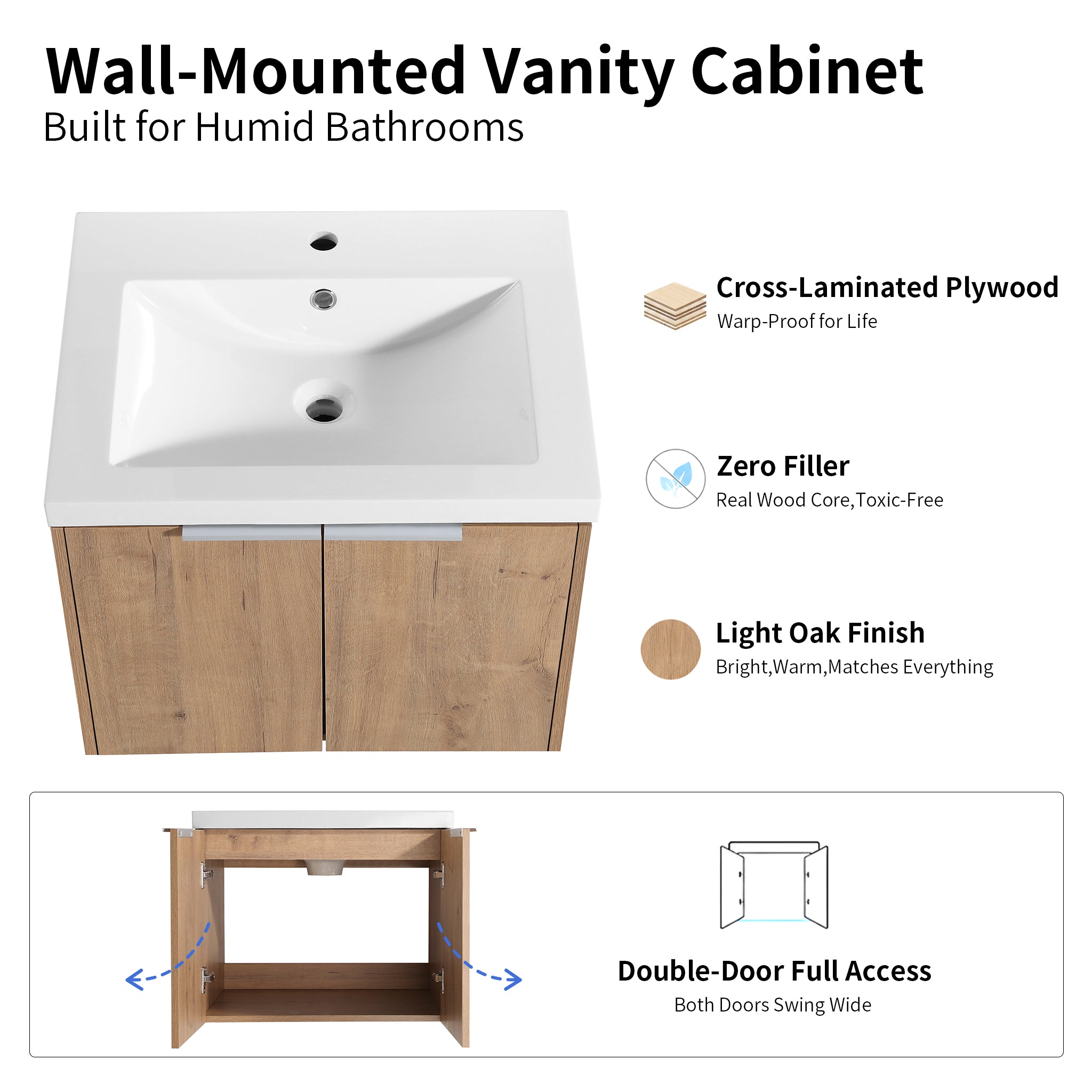 Unitas 24"/36"/48"/60" Floating Vanity (RTA)
