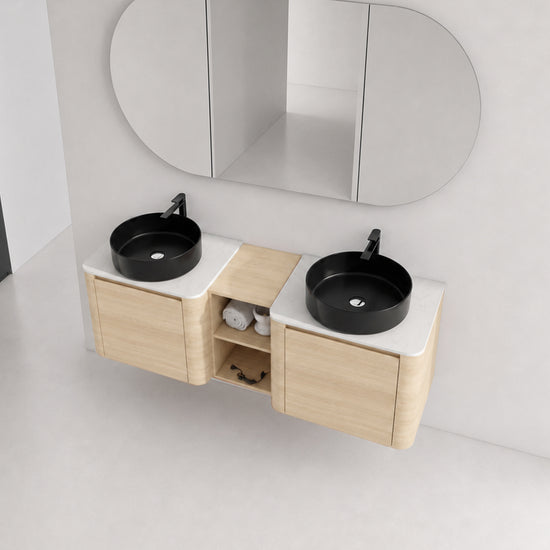 Curvo 24"/36"/48"/60" Floating Vanity with Ceramic Sink (RTA)