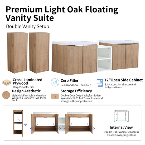 Unitas 60"/72"/84" Floating Vanity Set (RTA)