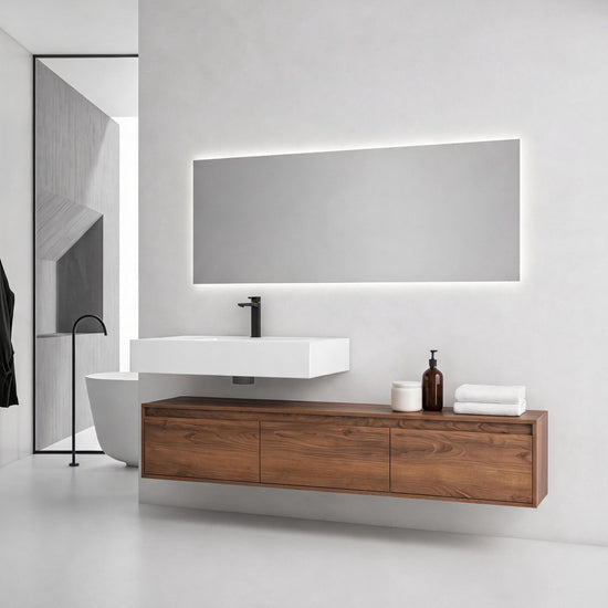 Suspend 60" Wall-Hung Vanity System — Mix & Match Basin & Side Cabinets, 7 Configurations (RTA)