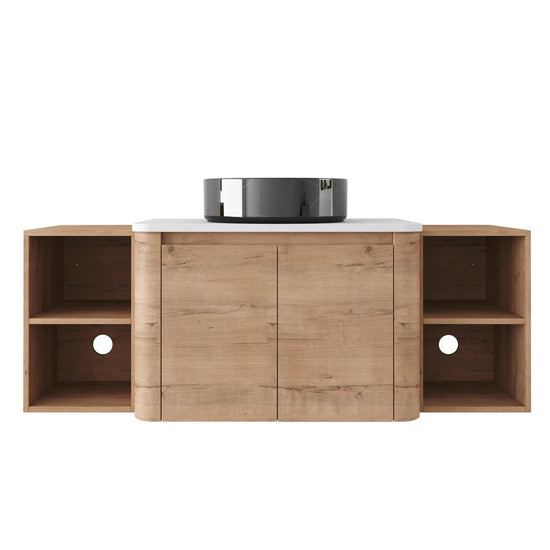 Curvo 30"-72" Floating Vanity System with 5 Ceramic Basin Colors (RTA)