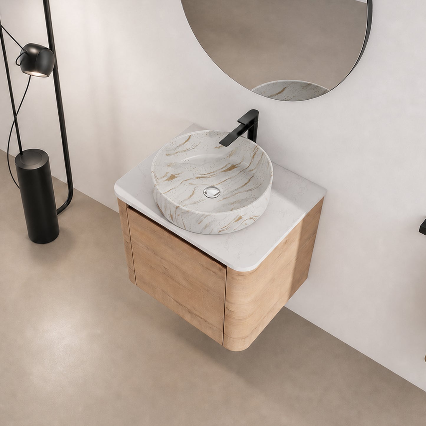 Curvo 24"/36"/48"/60" Floating Vanity (RTA)