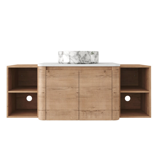 Curvo 30"-72" Floating Vanity System with 5 Ceramic Basin Colors (RTA)