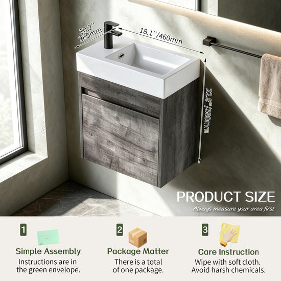 Aero 18" Floating Vanity (Assembled)