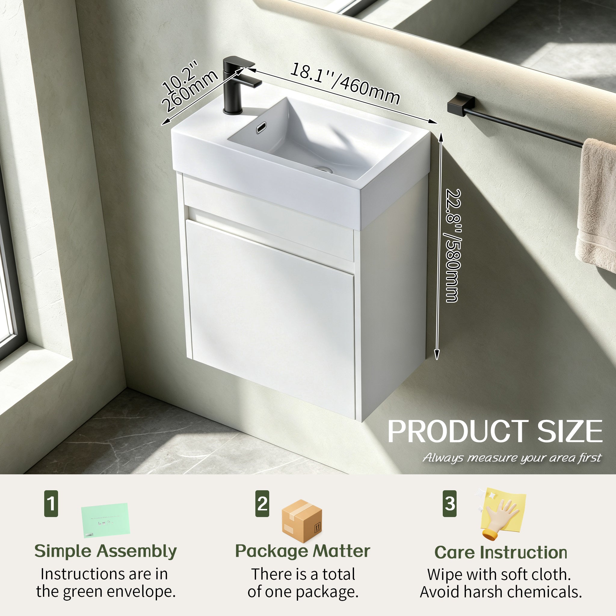Aero 18" Floating Vanity (Assembled)