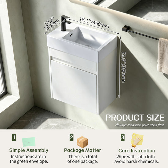 Aero 18" Floating Vanity (Assembled)