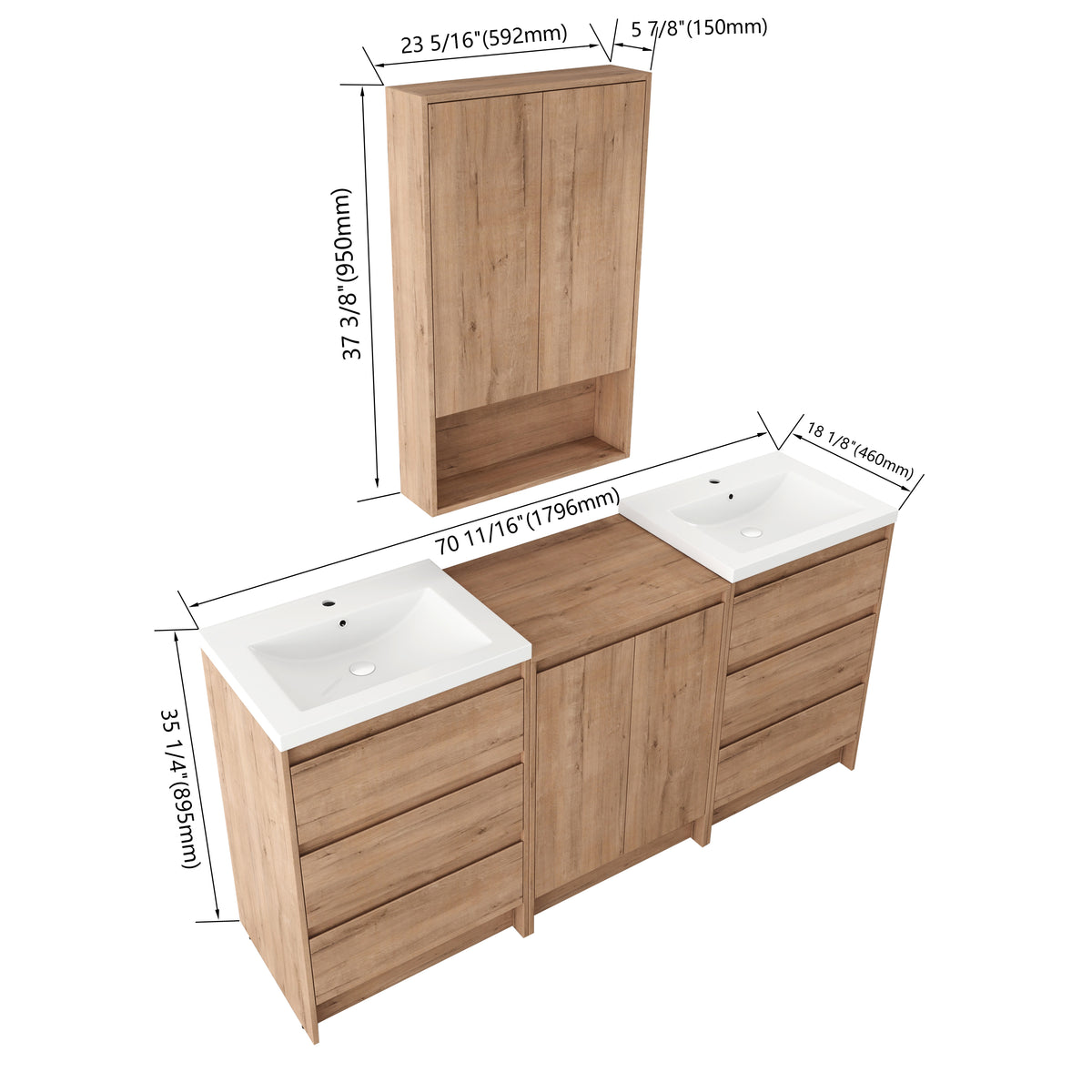 Cube 48"/72" Freestanding Vanity (RTA)