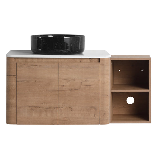 Curvo 30"-72" Floating Vanity System with 5 Ceramic Basin Colors (RTA)