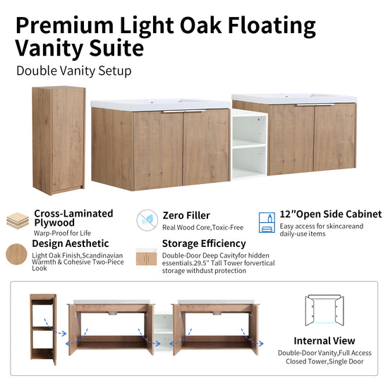 Unitas 60"/72"/84" Floating Vanity Set (RTA)