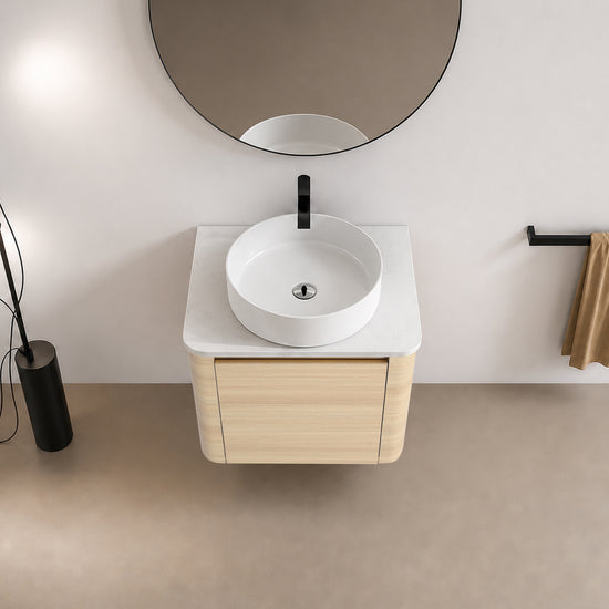 Curvo 24"/36"/48"/60" Floating Vanity with Ceramic Sink (RTA)