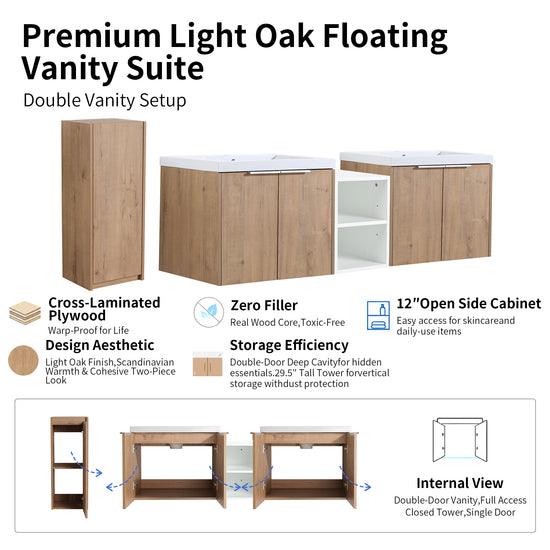 Unitas 60"/72"/84" Floating Vanity Set (RTA)
