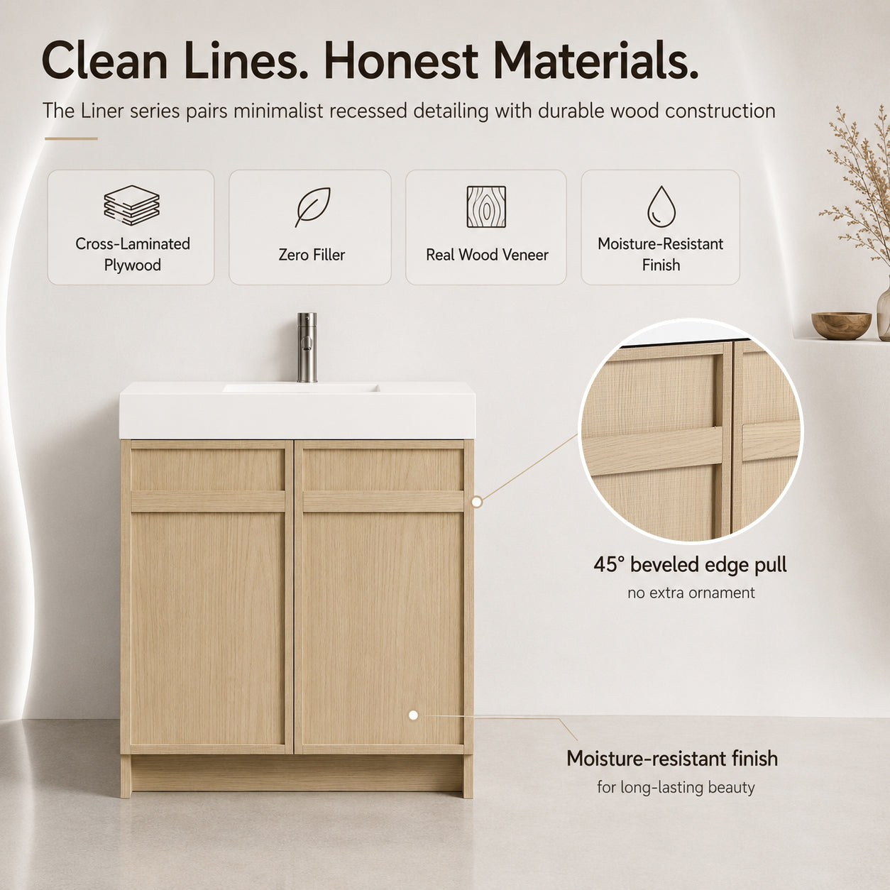 Liner 30"/36"/48"/60" Freestanding Vanity (RTA)
