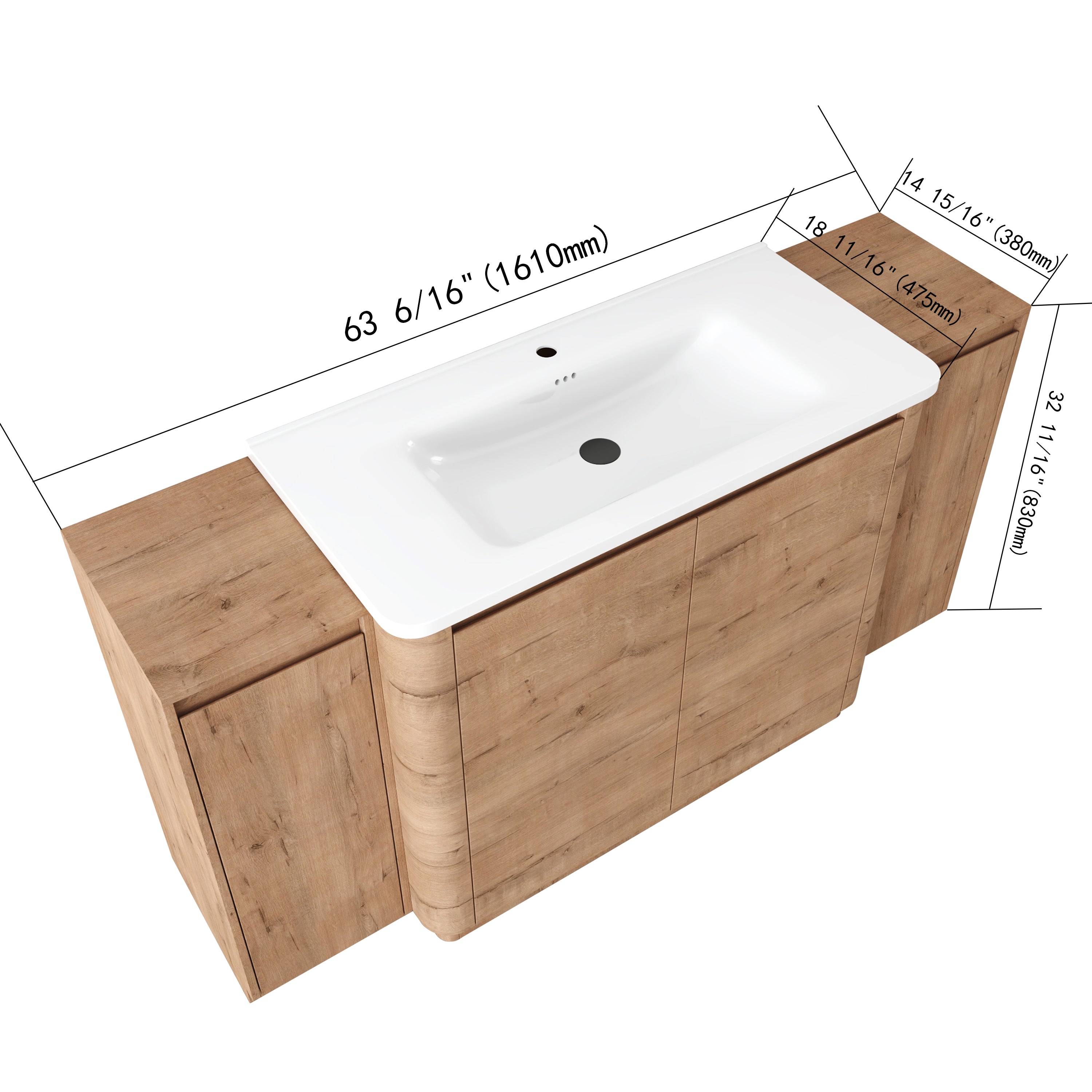 Pebble 64" Freestanding Vanity (RTA)