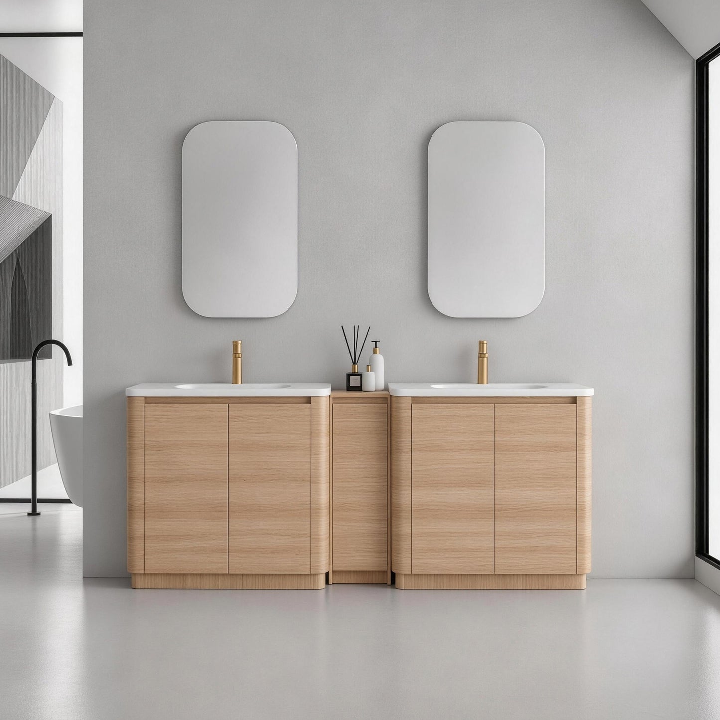 Pebble 84" Freestanding Vanity (RTA)
