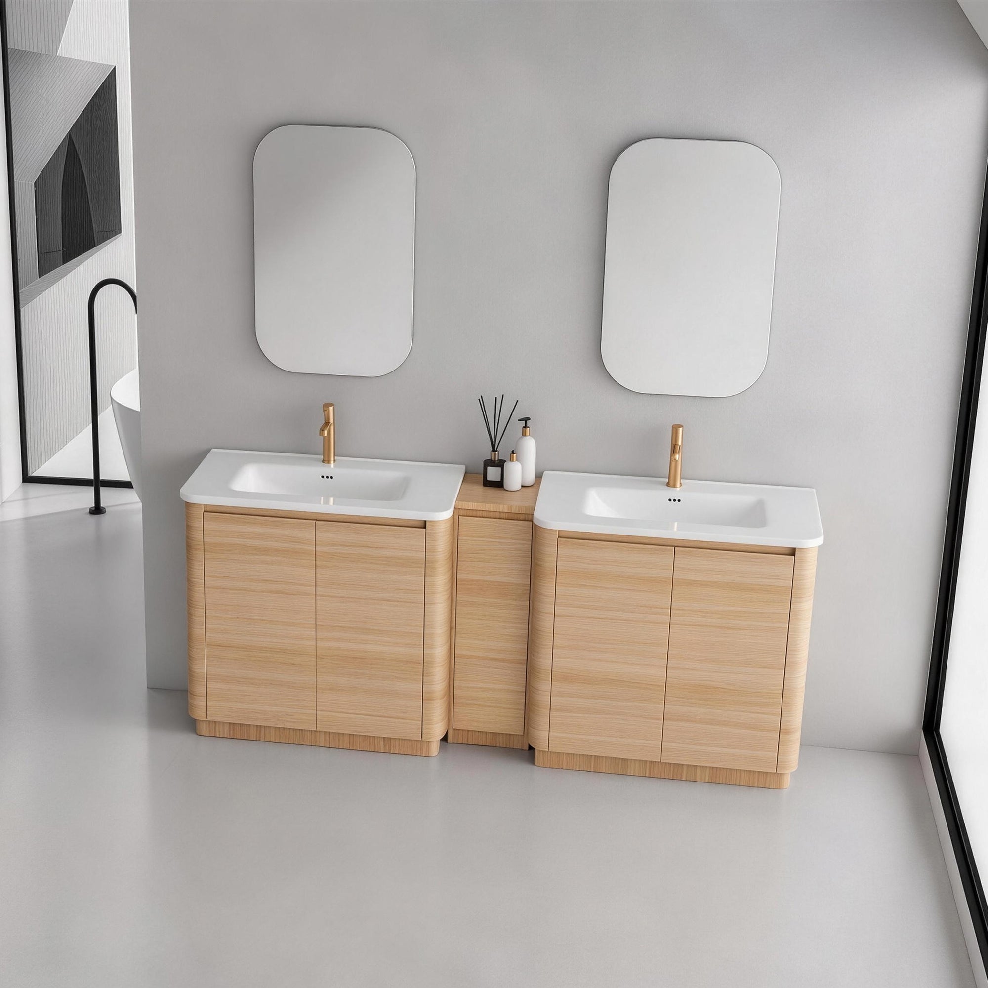 Pebble 84" Freestanding Vanity (RTA)