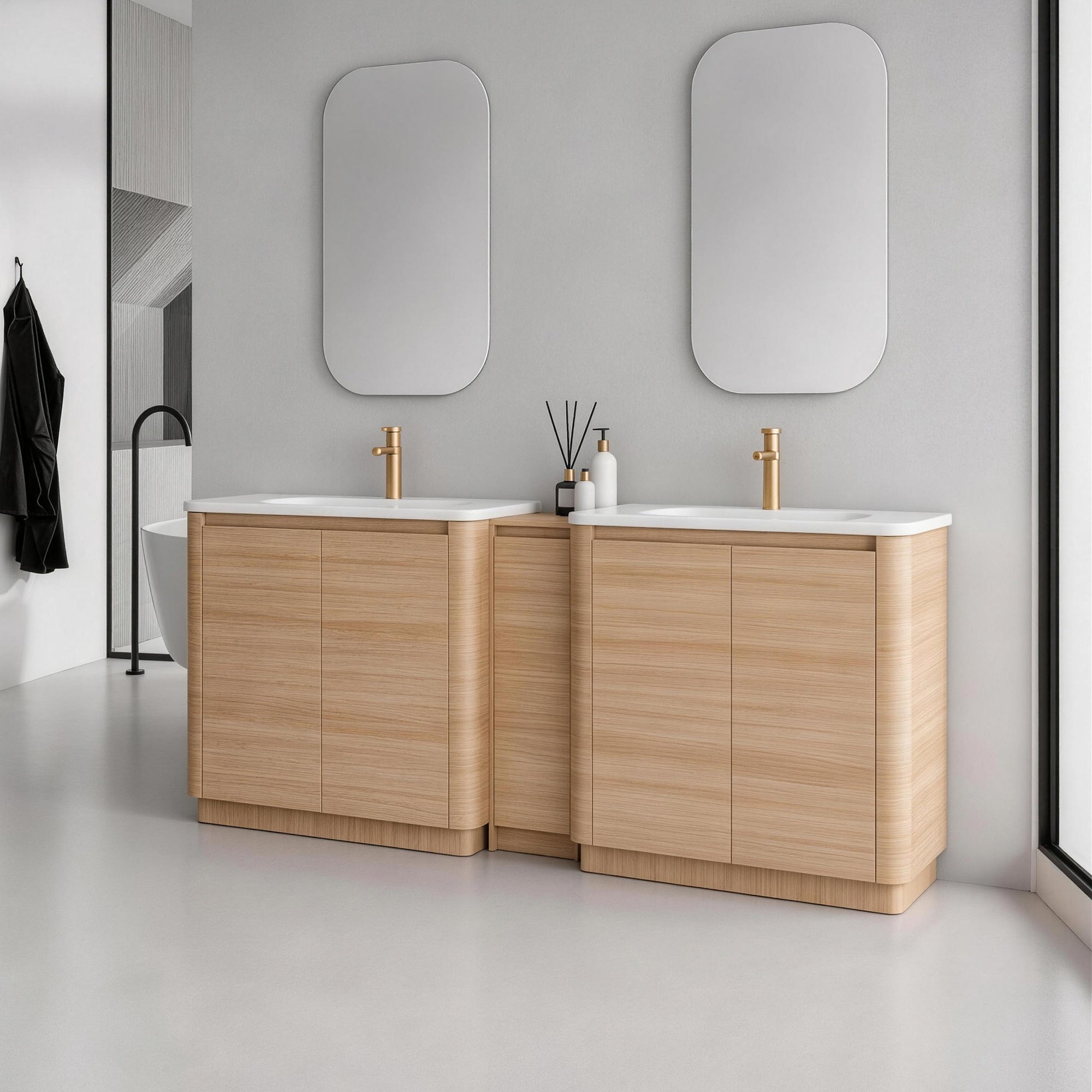 Pebble 84" Freestanding Vanity (RTA)