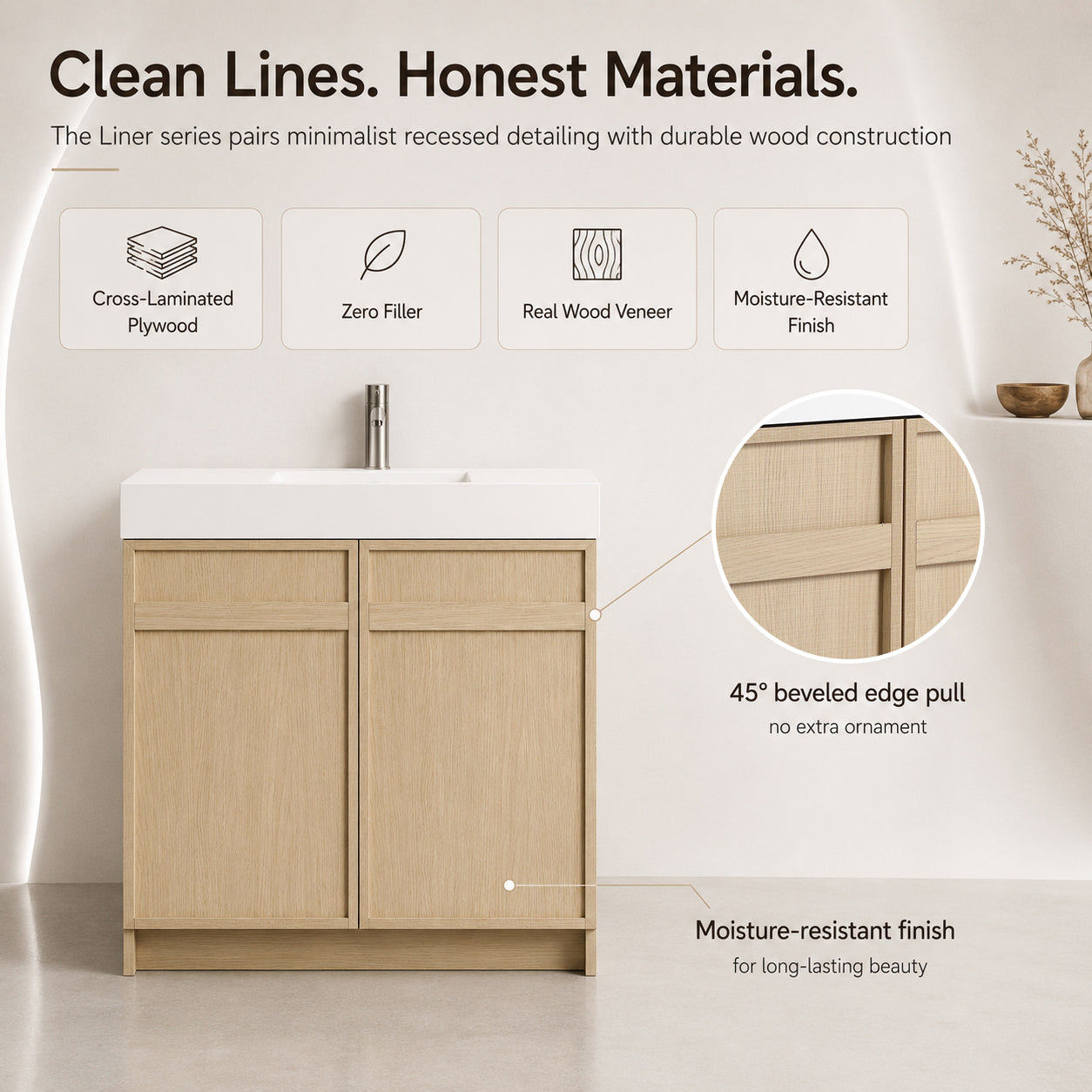 Liner 30"/36"/48"/60" Freestanding Vanity (RTA)