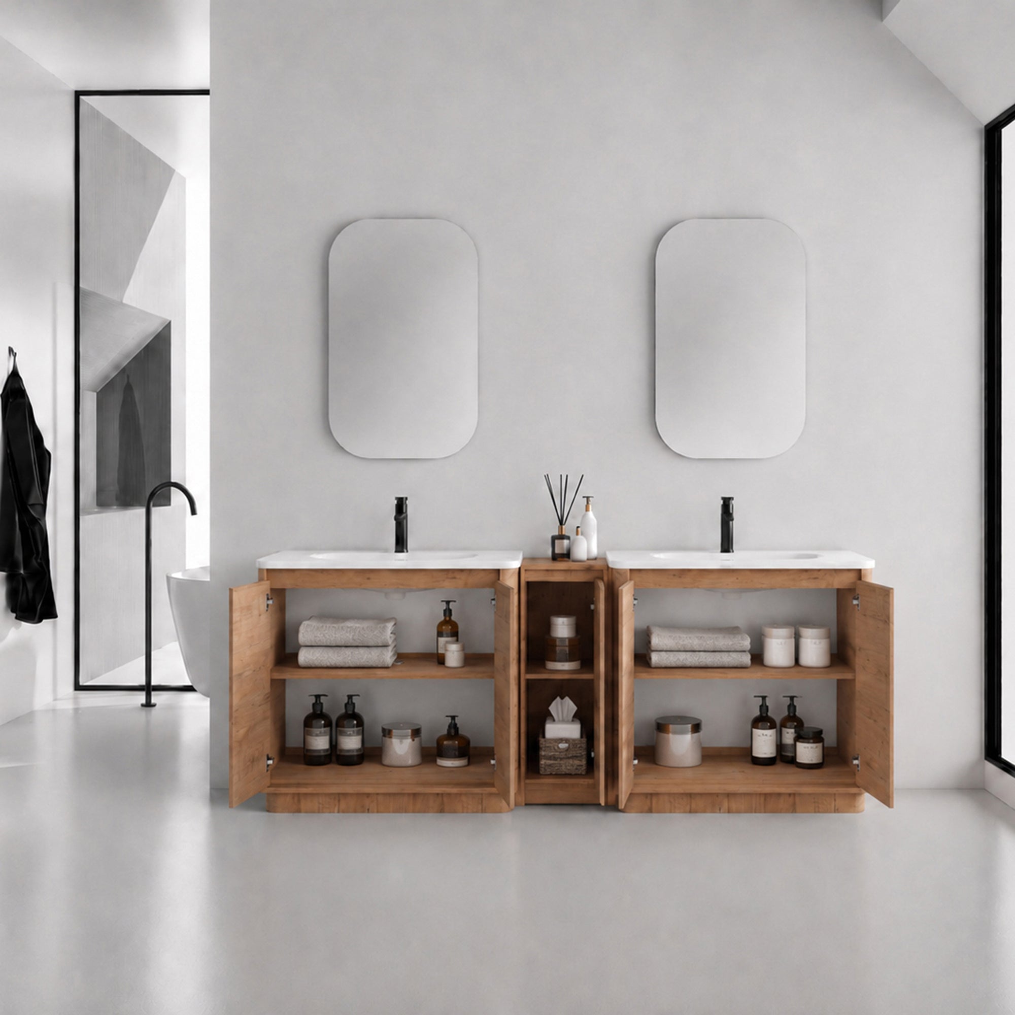 Pebble 84" Freestanding Vanity (RTA)