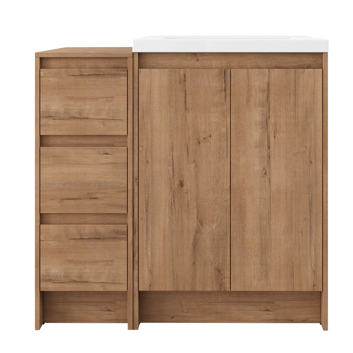 Cube 36" Freestanding Vanity with Resin Sink and Drawer Side Cabinet (RTA)