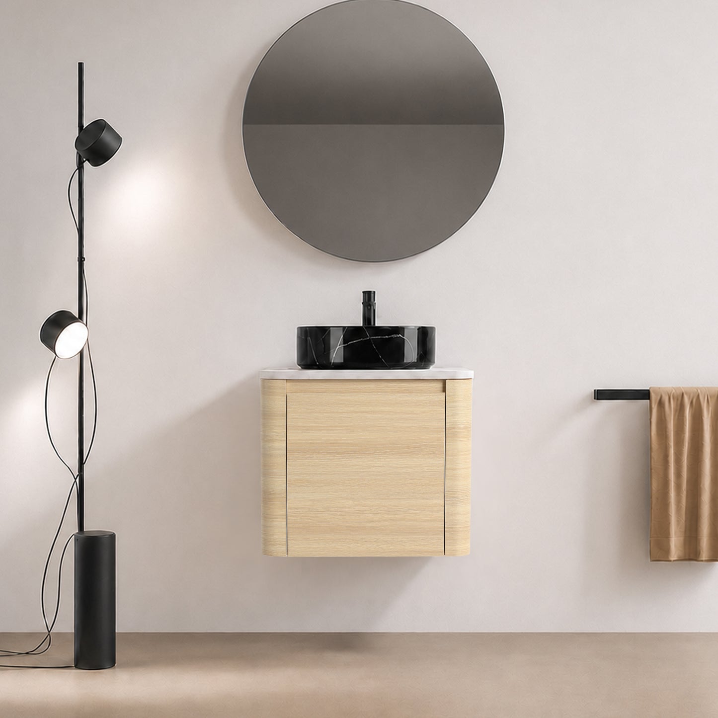 Curvo 24"/36"/48"/60" Floating Vanity with Ceramic Sink (RTA)