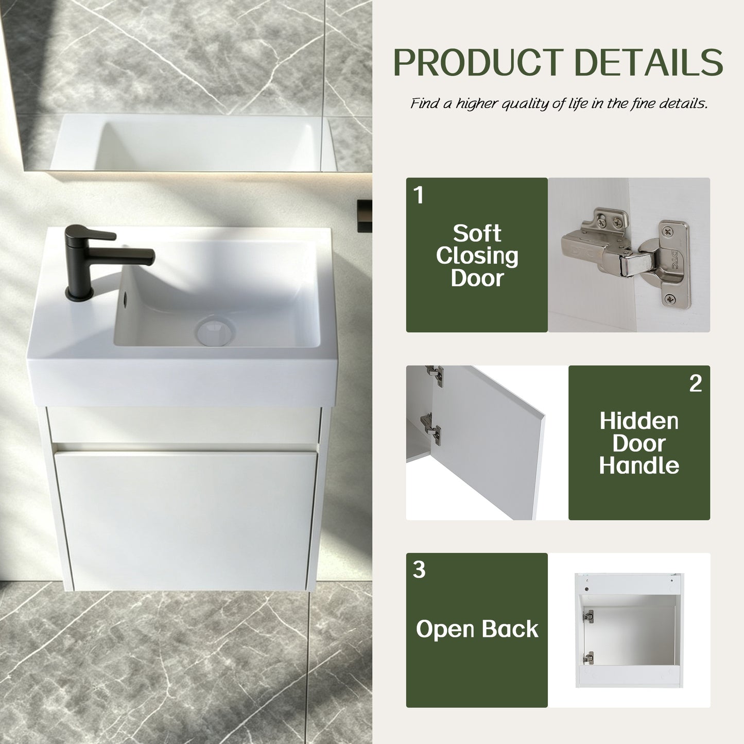 Aero 18" Floating Vanity (Assembled)